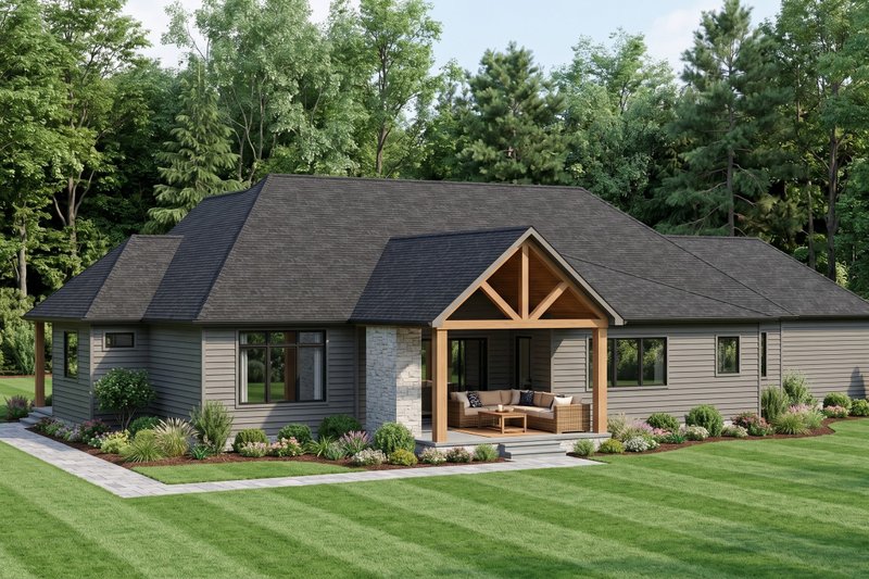 Architectural House Design - Exterior - Rear Elevation for Country House Plan #1089-72 - 3 bed, 3.5 bath