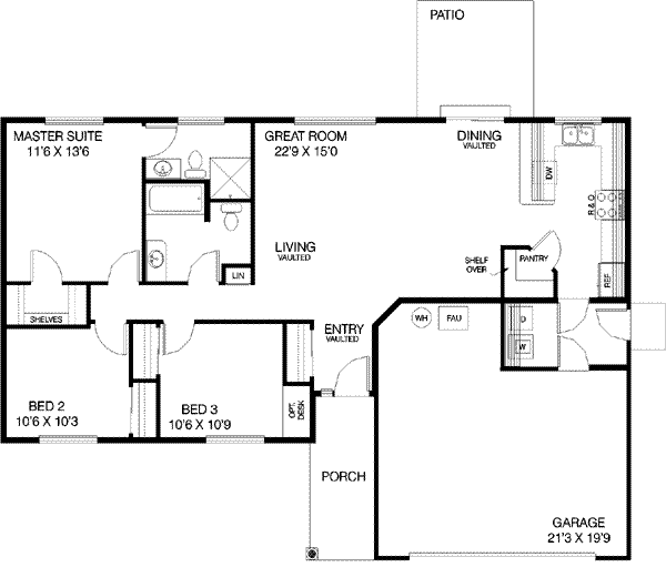 Home Plan - Traditional Floor Plan - Main Floor Plan #60-468