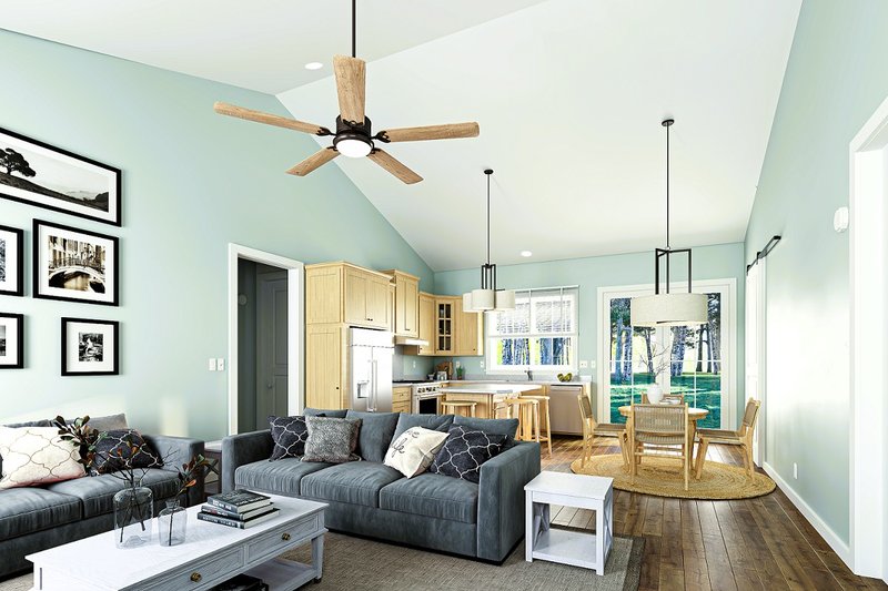 House Blueprint - Interior - Entry for Farmhouse House Plan #44-271 - 3 bed, 2 bath