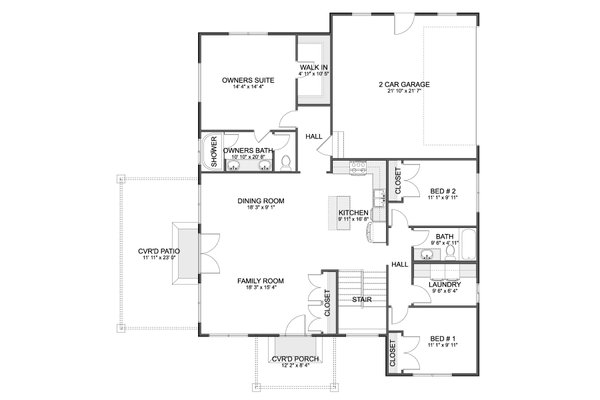 House Blueprint - Farmhouse Floor Plan - Main Floor Plan #1060-417