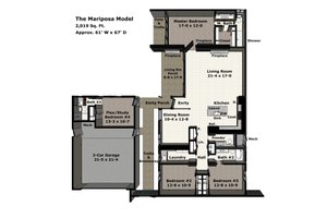 Floor Plan - Main Floor for Modern House Plan #489-14 - 4 bed, 3.5 bath