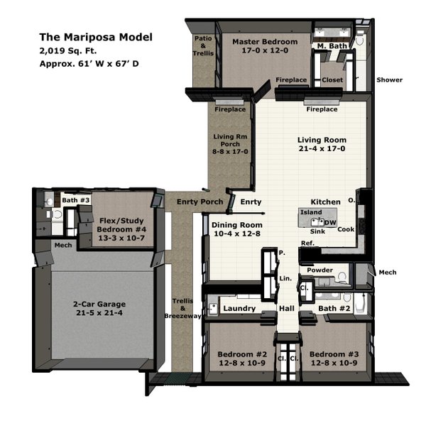 House Blueprint - Modern Floor Plan - Main Floor Plan #489-14