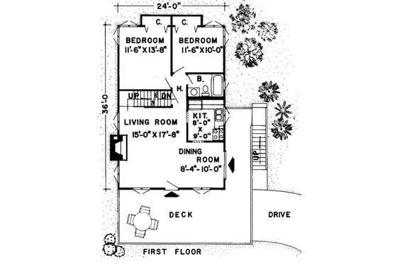 Floor Plan - Main Floor House Plan #312-431 - 4 bed, 2 bath