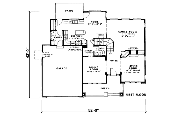 Floor Plan - Main Floor for Traditional House Plan #312-539 - 4 bed, 2.5 bath