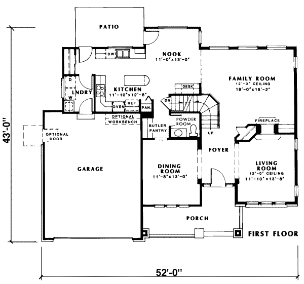 Traditional Floor Plan - Main Floor Plan #312-539
