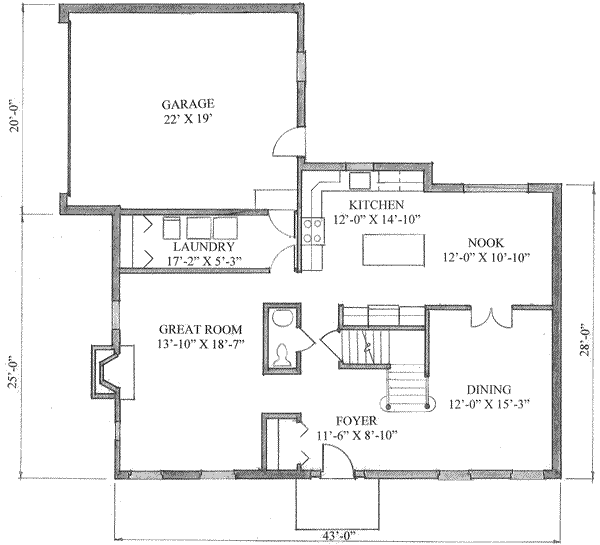 Colonial Floor Plan - Main Floor Plan #136-106