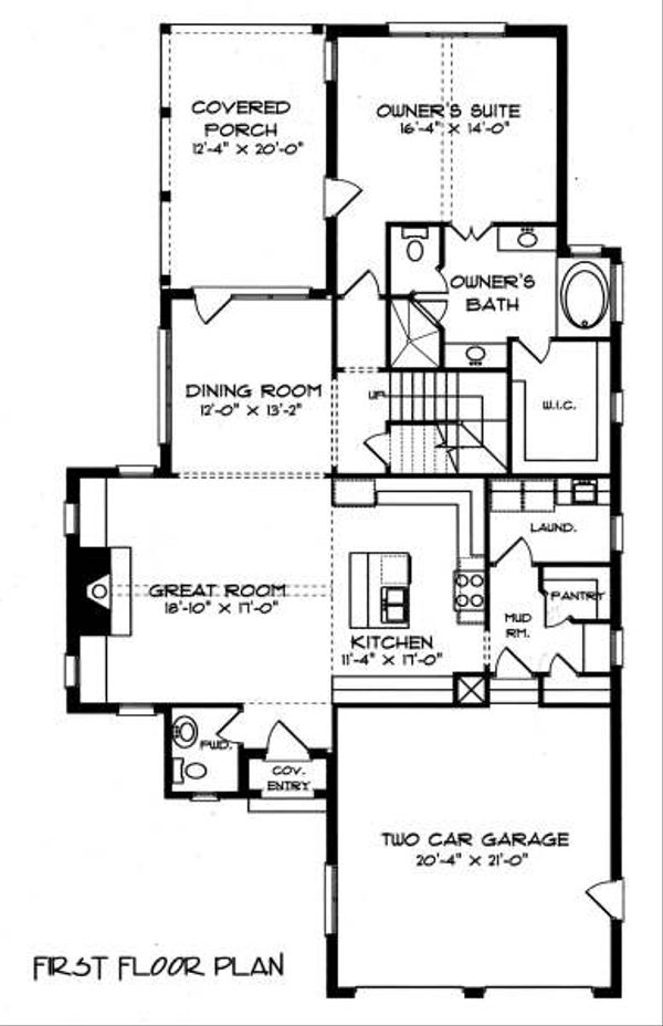 Home Plan - Tudor Floor Plan - Main Floor Plan #413-137
