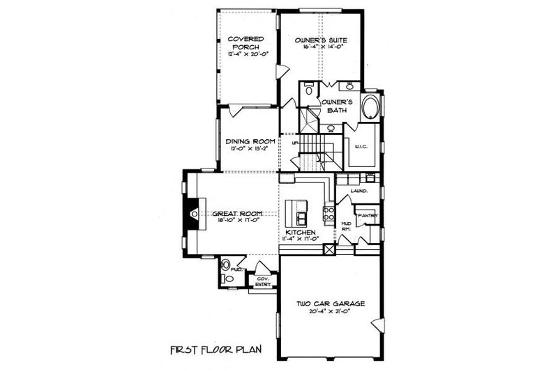 Dream House Plan - Floor Plan - Main Floor for Tudor House Plan #413-137 - 4 bed, 2.5 bath