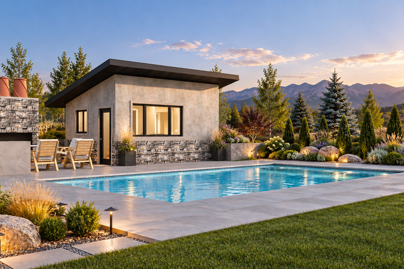 Home Plan - Exterior - Front Elevation 2 for Modern House Plan #1060-505, 1 bath
