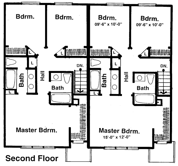 Traditional Floor Plan - Upper Floor Plan #303-122
