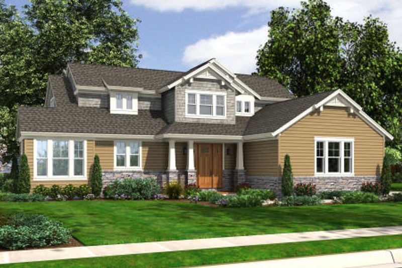 Home Plan - Bungalow Exterior - Front Elevation Plan #46-456