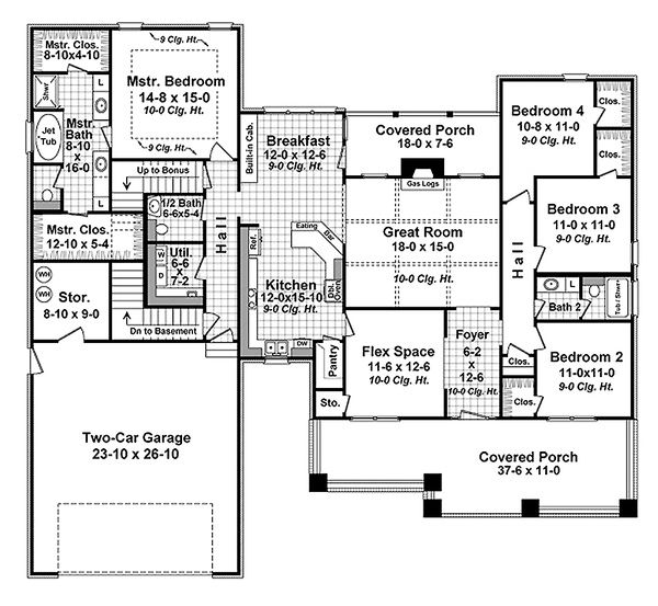 Craftsman Floor Plan - Main Floor Plan #21-341