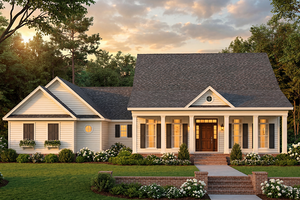 House Blueprint - Exterior - Front Elevation for Southern House Plan #406-194 - 3 bed, 2 bath
