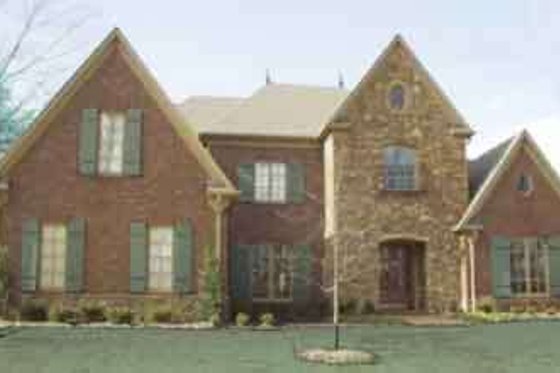 Exterior - Front Elevation for European House Plan #81-645 - 4 bed, 4 bath