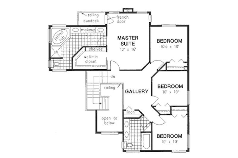 Home Plan - Floor Plan - Upper Floor for European House Plan #18-9434 - 5 bed, 2.5 bath