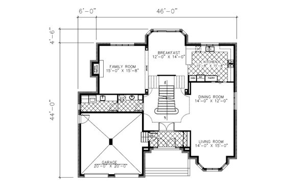 Floor Plan - Main Floor for European House Plan #138-330 - 4 bed, 2.5 bath