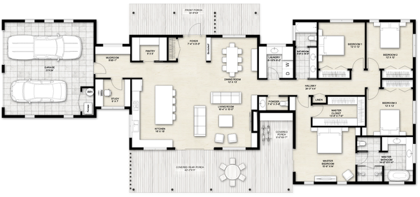 House Blueprint - Prairie Floor Plan - Main Floor Plan #924-30