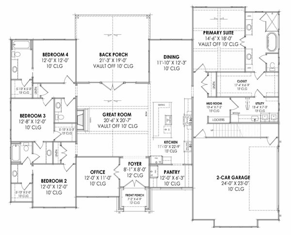 Home Plan - Farmhouse Floor Plan - Main Floor Plan #1096-153