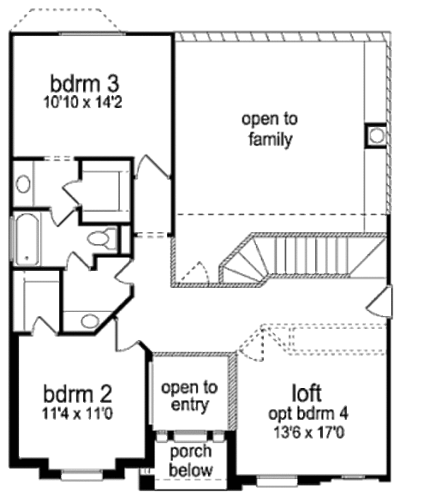 Home Plan - European Floor Plan - Upper Floor Plan #84-462