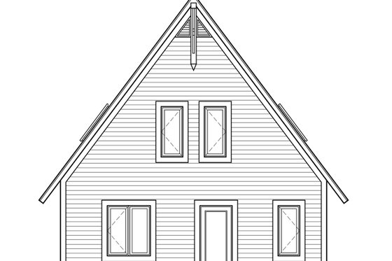 Exterior - Front Elevation for Cabin House Plan #23-501 - 2 bed, 1 bath