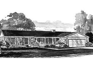 Ranch Exterior - Front Elevation Plan #72-394