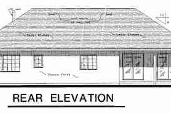 Exterior - Rear Elevation for European House Plan #18-8957 - 3 bed, 2 bath