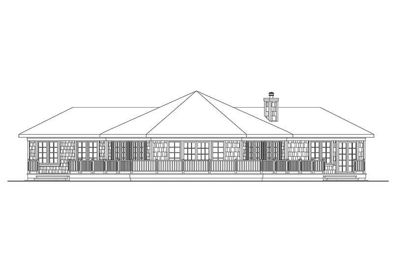 Architectural House Design - Exterior - Rear Elevation 3 for Beach House Plan #124-1422 - 4 bed, 3 bath