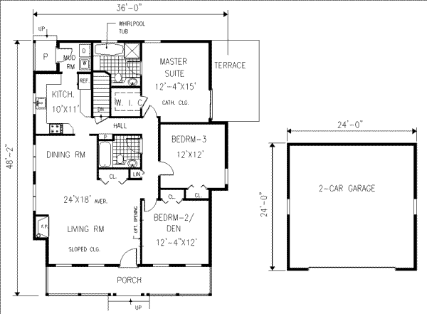 Dream House Plan - Country Floor Plan - Main Floor Plan #3-115