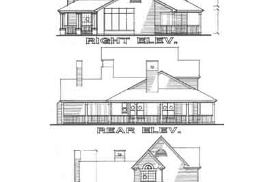 Exterior - Rear Elevation for Country House Plan #120-115 - 3 bed, 3 bath