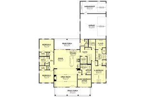 Floor Plan - Main Floor for Farmhouse House Plan #430-379 - 4 bed, 3.5 bath