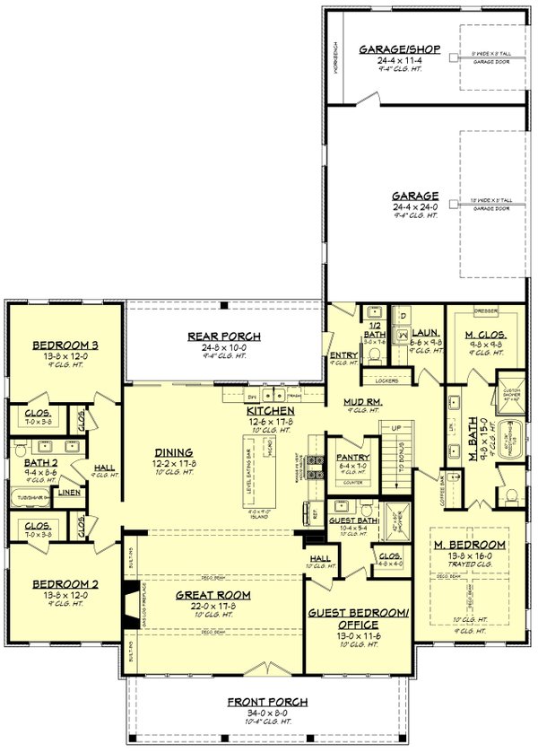 Farmhouse Floor Plan - Main Floor Plan #430-379