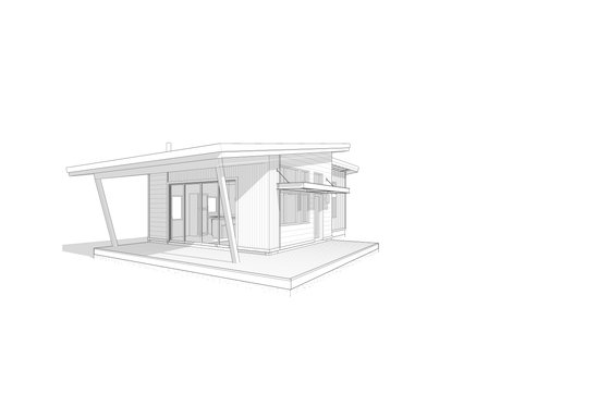 Exterior - Other Elevation 2 for Modern House Plan #895-143 - 1 bed, 1 bath