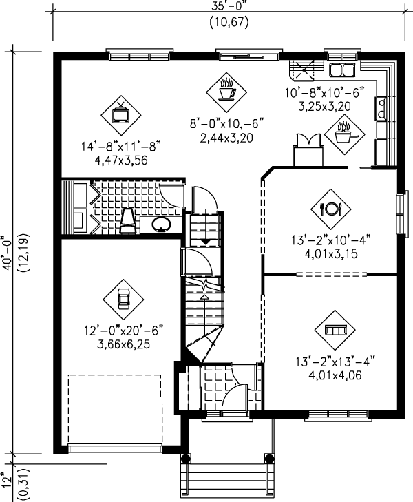 Traditional Floor Plan - Main Floor Plan #25-2043