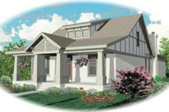 Exterior - Front Elevation for Craftsman House Plan #81-437 - 3 bed, 2 bath