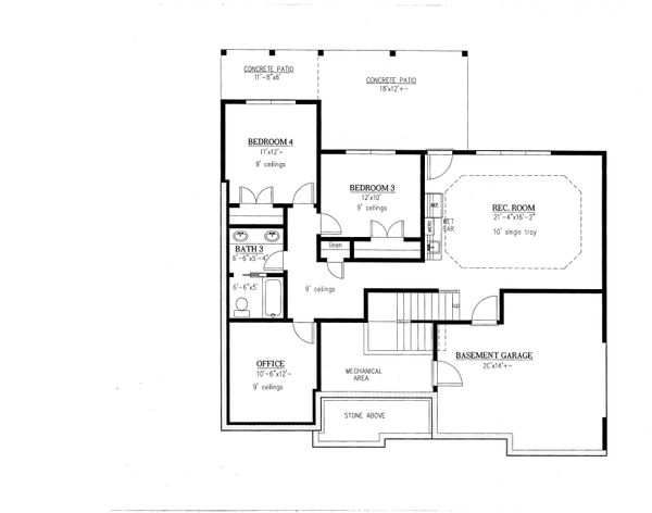 Home Plan - Craftsman Floor Plan - Lower Floor Plan #437-94