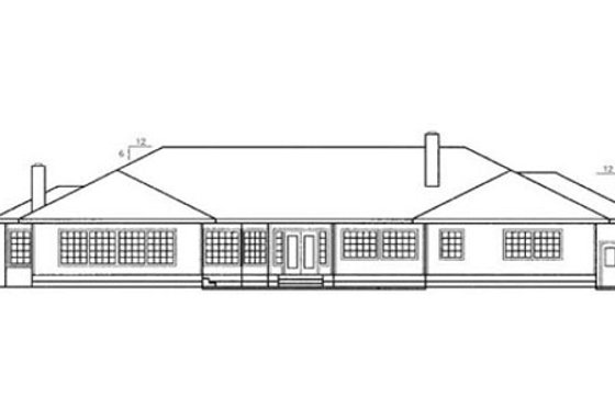 Exterior - Rear Elevation for Traditional House Plan #60-178 - 4 bed, 3.5 bath