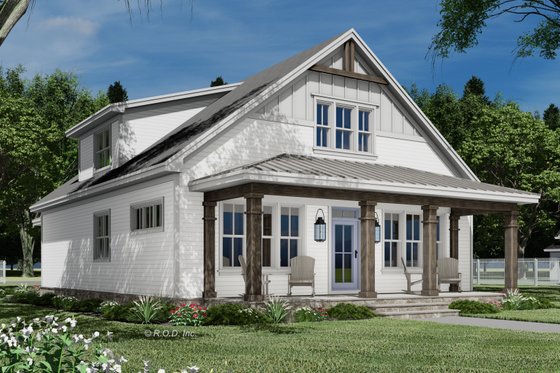 Exterior - Rear Elevation for Farmhouse House Plan #51-1262 - 3 bed, 3.5 bath