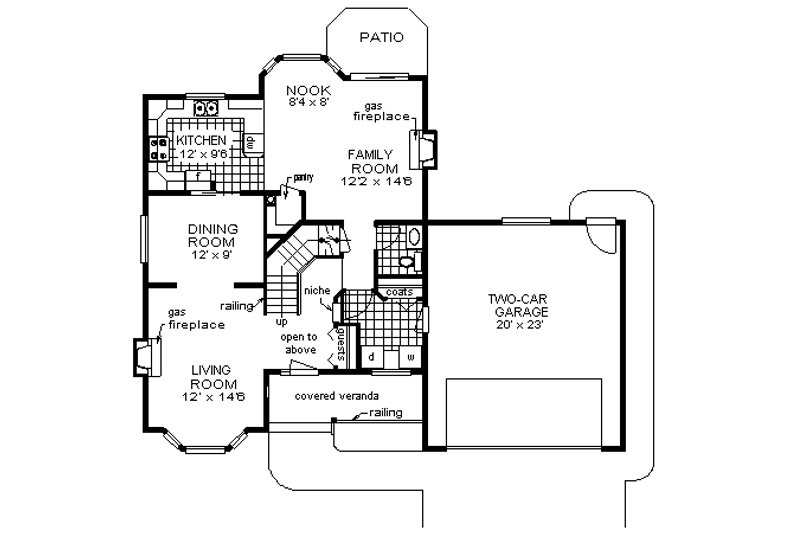 Dream House Plan - Floor Plan - Main Floor for Traditional House Plan #18-256 - 3 bed, 2.5 bath