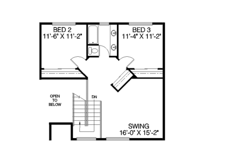 Home Plan - Floor Plan - Upper Floor for Traditional House Plan #60-173 - 3 bed, 2.5 bath