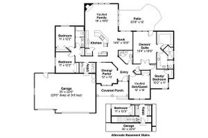 Floor Plan - Main Floor for Mediterranean House Plan #124-466 - 5 bed, 3 bath