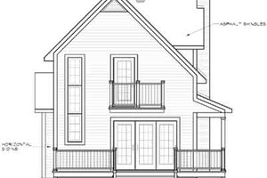 Exterior - Rear Elevation for Cottage House Plan #23-520 - 3 bed, 1 bath