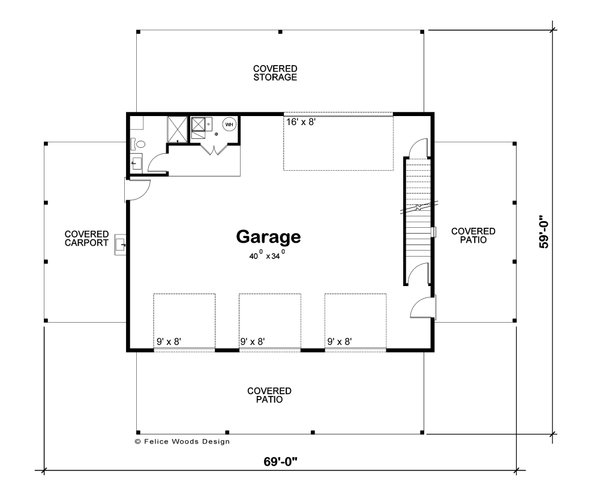 Barndominium Floor Plan - Main Floor Plan #20-2561