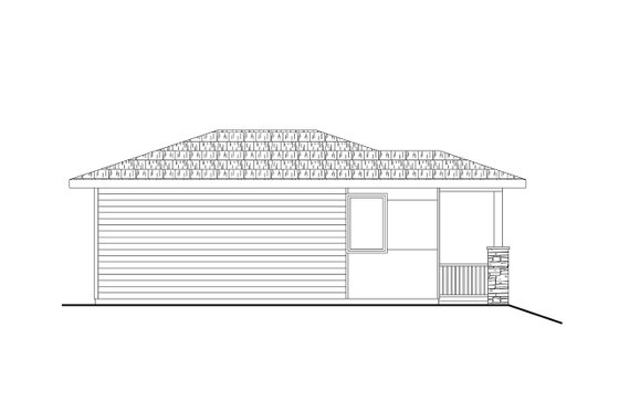 Exterior - Other Elevation 1 for Prairie House Plan #124-1357 - 1 bed, 1 bath