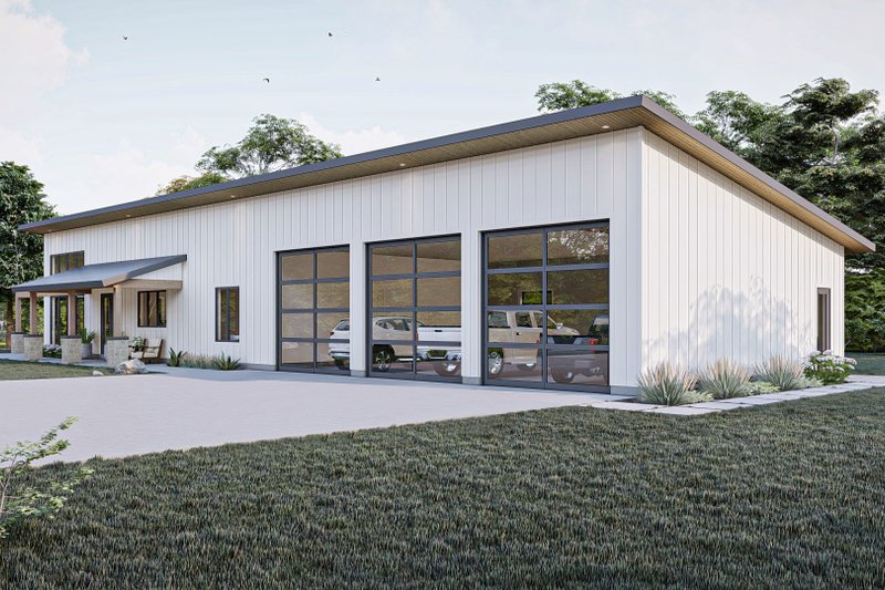 House Design - Exterior - Other Elevation 3 for Barndominium House Plan #455-251 - 4 bed, 2 bath