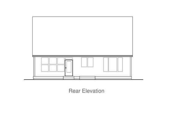 Exterior - Rear Elevation for Craftsman House Plan #53-539 - 3 bed, 2.5 bath