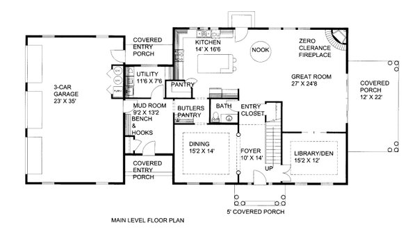 Traditional Floor Plan - Main Floor Plan #117-945