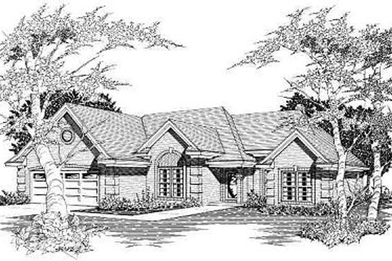 Exterior - Front Elevation for European House Plan #329-220 - 3 bed, 2 bath