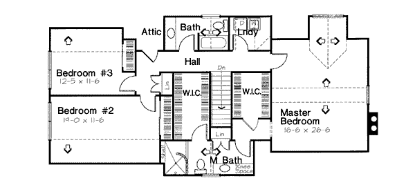 Colonial Floor Plan - Upper Floor Plan #312-831