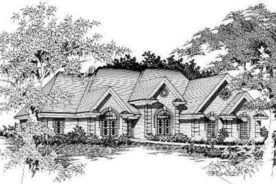 Exterior - Front Elevation for European House Plan #329-275 - 5 bed, 3.5 bath