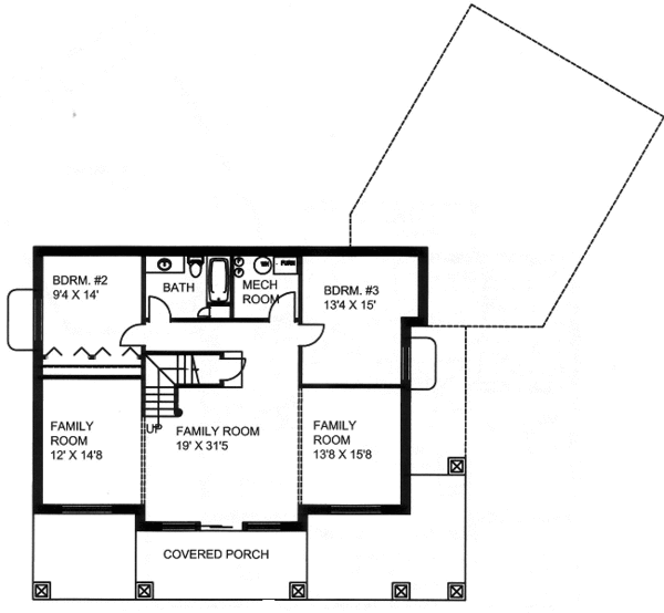 House Blueprint - Bungalow Floor Plan - Lower Floor Plan #117-668